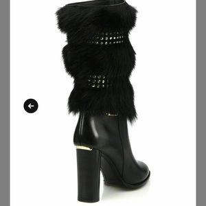 Burberry fur and leather boots. With box!